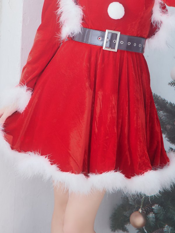 画像37: 【サンタセール！】【サンタコス 5点セット】【S-XLサイズ/1カラー】ジャケット付きフレアサンタ[YMT]