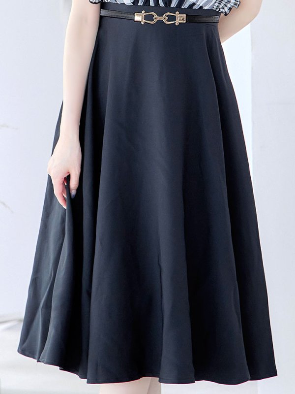 画像6: SALE!ギンガムチェックフレアーワンピース/ベルト/Aライン/ショートスリーブ/谷間隠し/背中隠し/ミディアムドレス/キャバドレス 【S-Mサイズ/2カラー】[HC02] 【SB】dzj