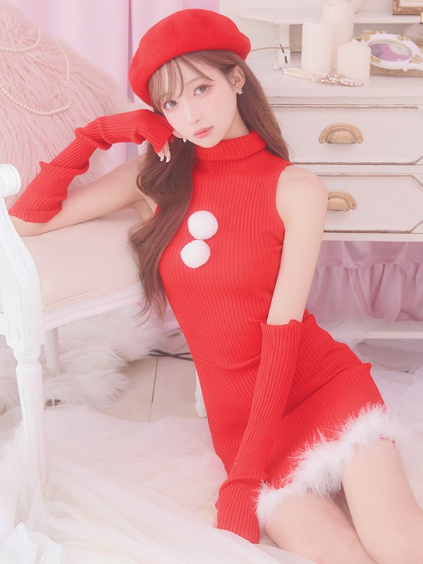 画像3: 【即日発送!】【サンタコス 4点セット】【S-Lサイズ/1カラー】ワンピースドレスサンタ[YMT]