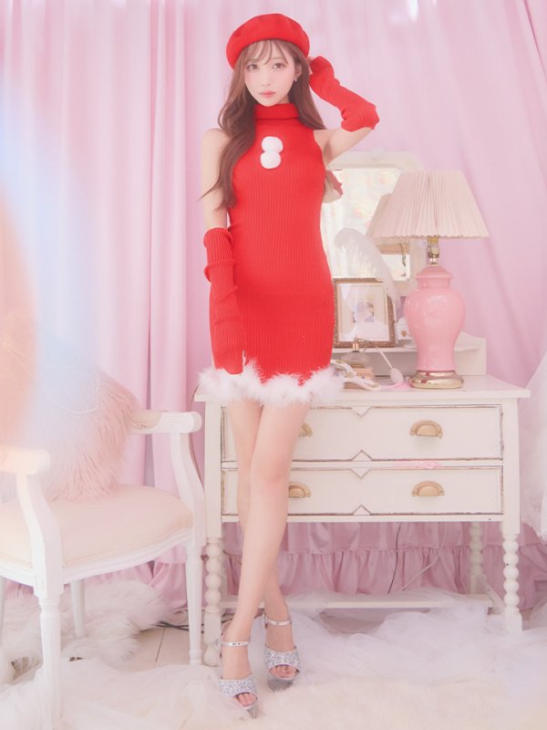 画像5: 【即日発送!】【サンタコス 4点セット】【S-Lサイズ/1カラー】ワンピースドレスサンタ[YMT]