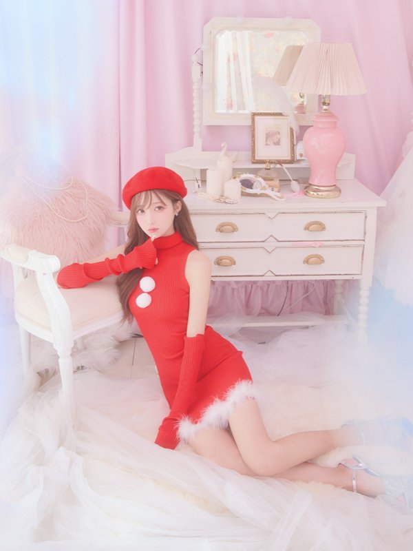 画像8: 【即日発送!】【サンタコス 4点セット】【S-Lサイズ/1カラー】ワンピースドレスサンタ[YMT]