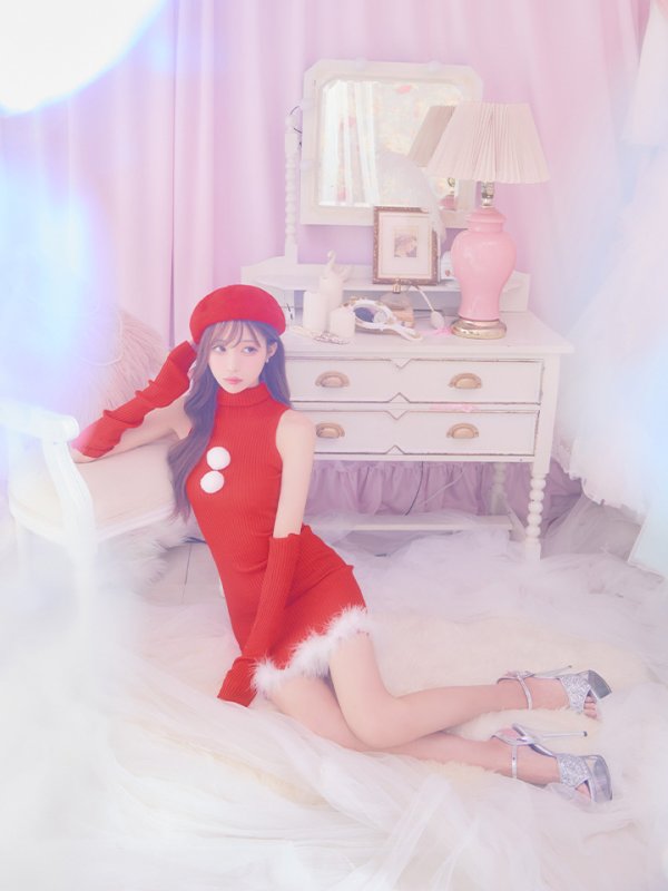 画像10: 【即日発送!】【サンタコス 4点セット】【S-Lサイズ/1カラー】ワンピースドレスサンタ[YMT]