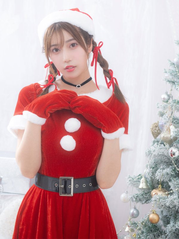 画像4: 【即日発送】【サンタコス 5点セット】【S-Lサイズ/2カラー】シンプルフレアサンタ[OF01]