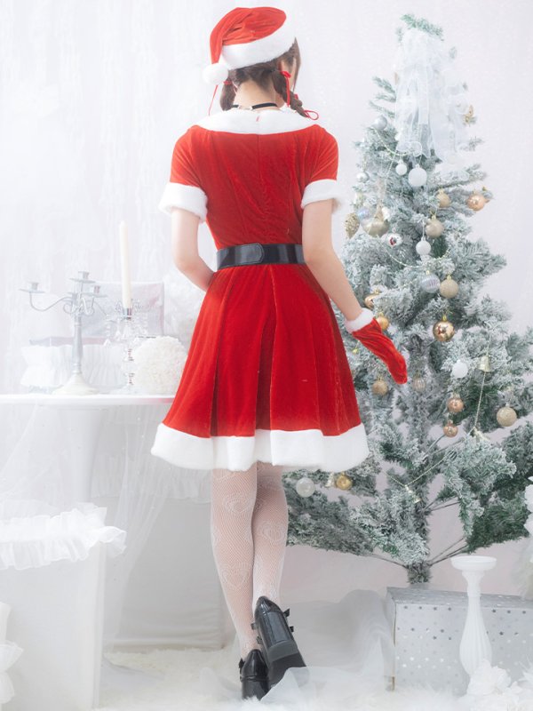 画像8: 【即日発送】【サンタコス 5点セット】【S-Lサイズ/2カラー】シンプルフレアサンタ[OF01]