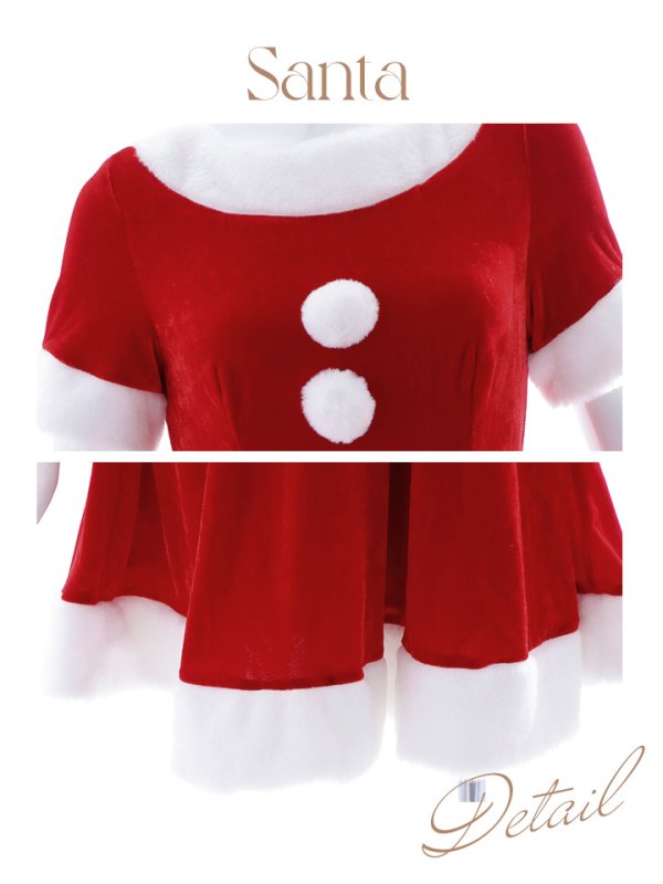 画像25: 【一部予約 / 11月上旬発送予定】【サンタコス 5点セット】【S-Lサイズ/2カラー】シンプルフレアサンタ[YMT]