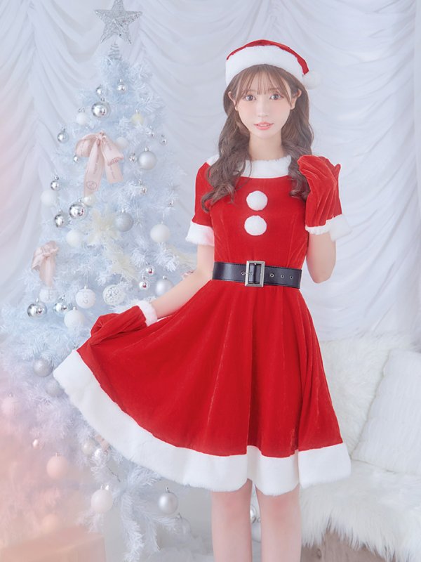 画像4: 【一部予約 / 11月上旬発送予定】【サンタコス 5点セット】【S-Lサイズ/2カラー】シンプルフレアサンタ[YMT]