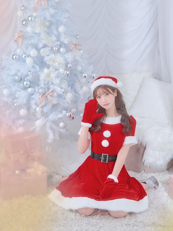 画像14: 【一部予約 / 11月上旬発送予定】【サンタコス 5点セット】【S-Lサイズ/2カラー】シンプルフレアサンタ[YMT]