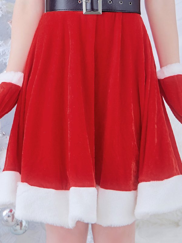 画像17: 【一部予約 / 11月上旬発送予定】【サンタコス 5点セット】【S-Lサイズ/2カラー】シンプルフレアサンタ[YMT]