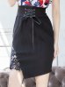 画像6: 値下げ！【年末セール！】【欠品対策のため下げています】ニュアンスレッドフリルVネックドレス/スピンドル/レーススリット/花柄/谷間魅せ/キャバドレス/ミニドレス【S-Lサイズ/2カラー】[OF04-U] 【SB】dz