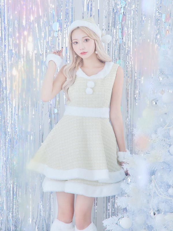 画像21: 即日発送!【サンタコス 5点セット】【S-Lサイズ/3カラー】ツイードチェック2段フレアスカートサンタコスプレ[YMT]