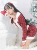 【サンタセール！】【サンタコス 6点セット】【XS-Lサイズ/1カラー】ツイードジャケットチェックセットアップサンタコスプレ[YMT]