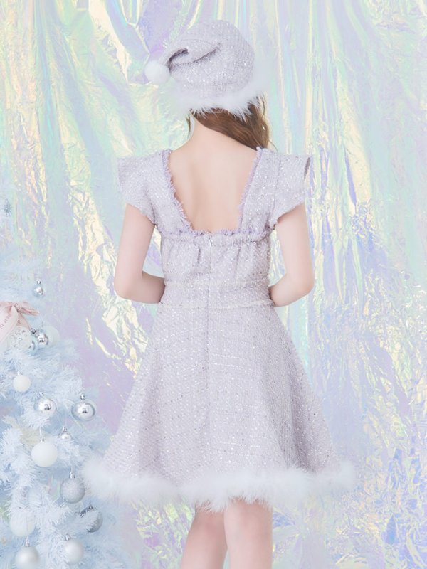 画像15: 【サンタセール！】【サンタコス 4点セット】【S-Lサイズ/2カラー】チェーンモチーフフロントジップツイードフレアサンタコスプレ[YMT]