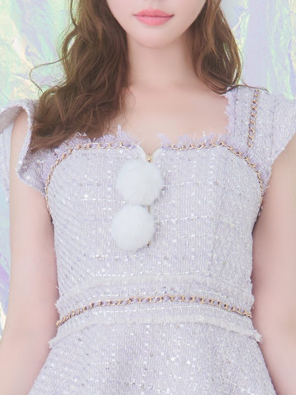 画像16: 【サンタセール！】【サンタコス 4点セット】【S-Lサイズ/2カラー】チェーンモチーフフロントジップツイードフレアサンタコスプレ[YMT]