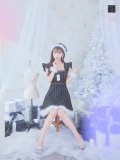 【サンタセール！】【サンタコス 4点セット】【S-Lサイズ/2カラー】チェーンモチーフフロントジップツイードフレアサンタコスプレ[YMT]