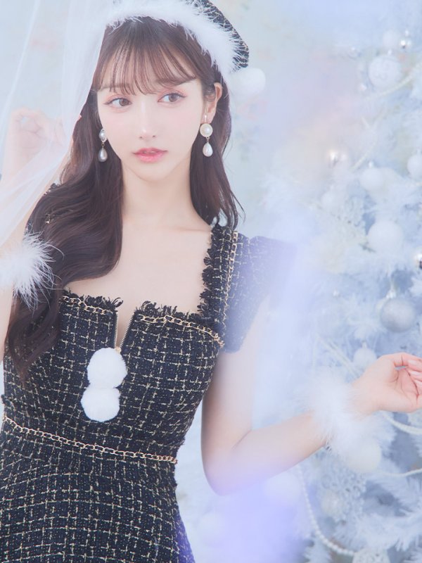 画像23: 【サンタセール！】【サンタコス 4点セット】【S-Lサイズ/2カラー】チェーンモチーフフロントジップツイードフレアサンタコスプレ[YMT]