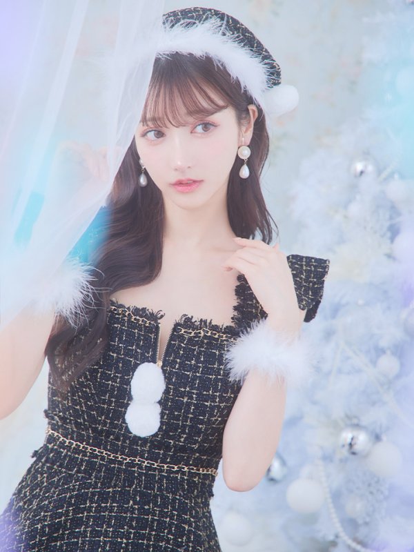 画像27: 【サンタセール！】【サンタコス 4点セット】【S-Lサイズ/2カラー】チェーンモチーフフロントジップツイードフレアサンタコスプレ[YMT]