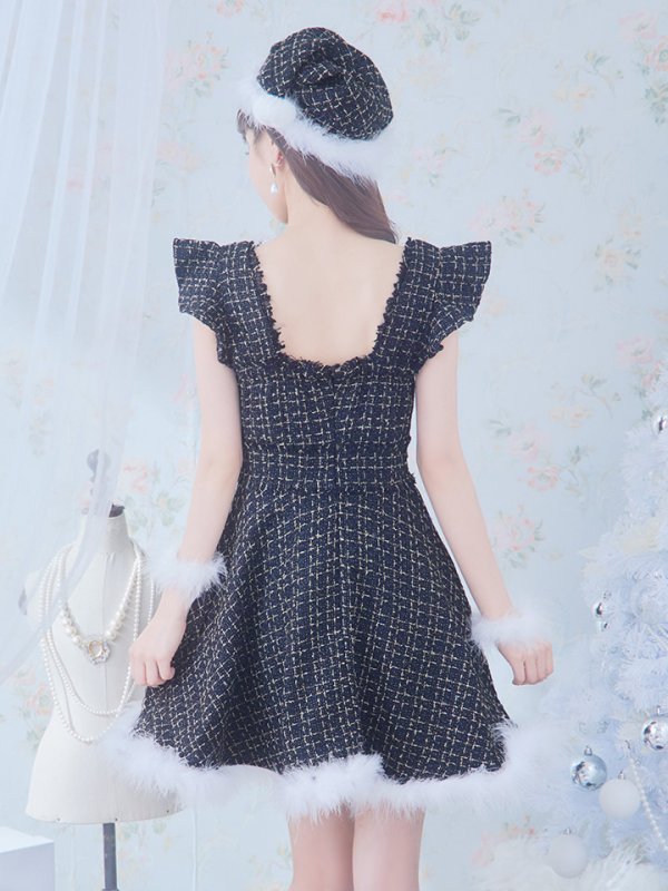 画像32: 【サンタセール！】【サンタコス 4点セット】【S-Lサイズ/2カラー】チェーンモチーフフロントジップツイードフレアサンタコスプレ[YMT]