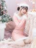 画像1: 【サンタセール！】【サンタコス 3点セット】【XS-Lサイズ/2カラー】ロングスリーブツイードサンタコスプレ[YMT] (1)