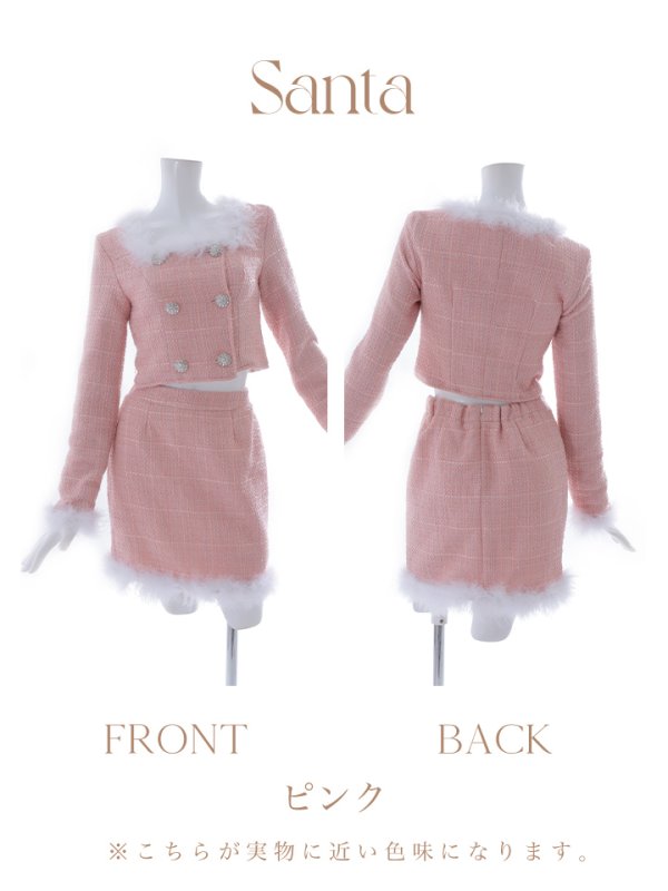 画像41: 【サンタセール！】【サンタコス 3点セット】【XS-Lサイズ/2カラー】ロングスリーブツイードサンタコスプレ[YMT]