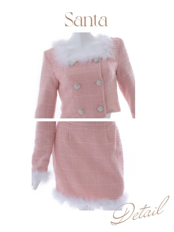 画像43: 【サンタセール！】【サンタコス 3点セット】【XS-Lサイズ/2カラー】ロングスリーブツイードサンタコスプレ[YMT]
