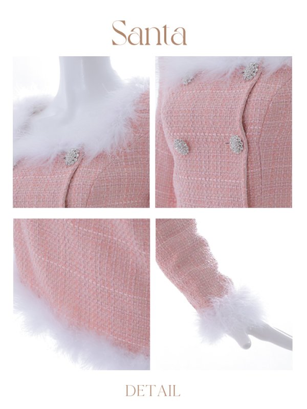 画像44: 【サンタセール！】【サンタコス 3点セット】【XS-Lサイズ/2カラー】ロングスリーブツイードサンタコスプレ[YMT]