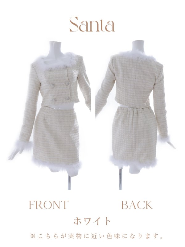 画像42: 【サンタセール！】【サンタコス 3点セット】【XS-Lサイズ/2カラー】ロングスリーブツイードサンタコスプレ[YMT]