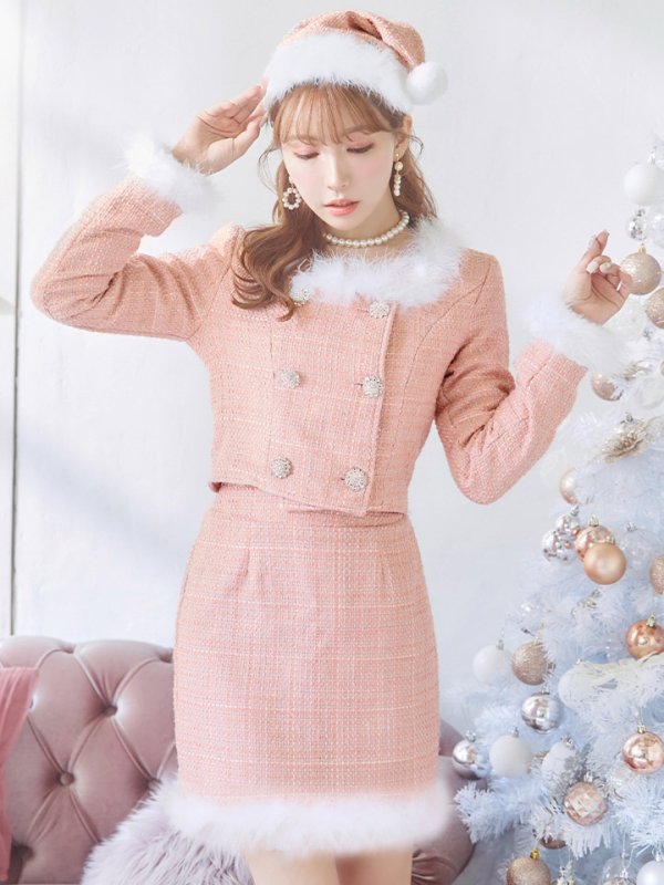 画像18: 【サンタセール！】【サンタコス 3点セット】【XS-Lサイズ/2カラー】ロングスリーブツイードサンタコスプレ[YMT]