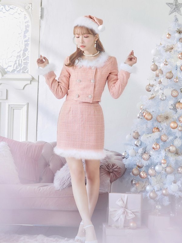 画像20: 【サンタセール！】【サンタコス 3点セット】【XS-Lサイズ/2カラー】ロングスリーブツイードサンタコスプレ[YMT]