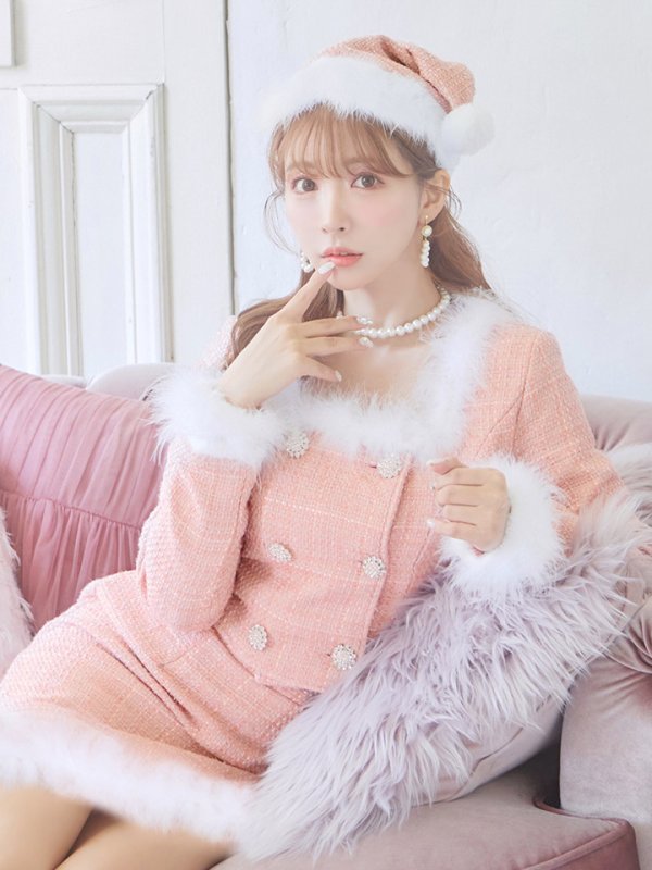 画像31: 【サンタセール！】【サンタコス 3点セット】【XS-Lサイズ/2カラー】ロングスリーブツイードサンタコスプレ[YMT]