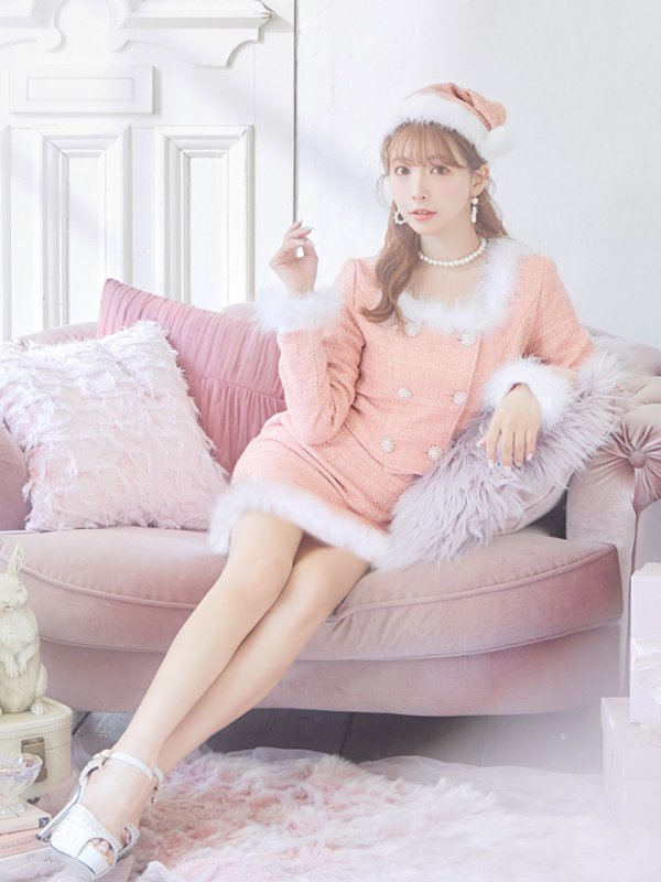 画像38: 【サンタセール！】【サンタコス 3点セット】【XS-Lサイズ/2カラー】ロングスリーブツイードサンタコスプレ[YMT]