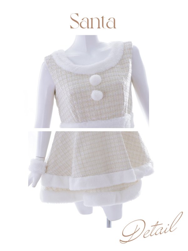 画像33: 即日発送!【サンタコス 5点セット】【S-Lサイズ/3カラー】ツイードチェック2段フレアスカートサンタコスプレ[YMT]