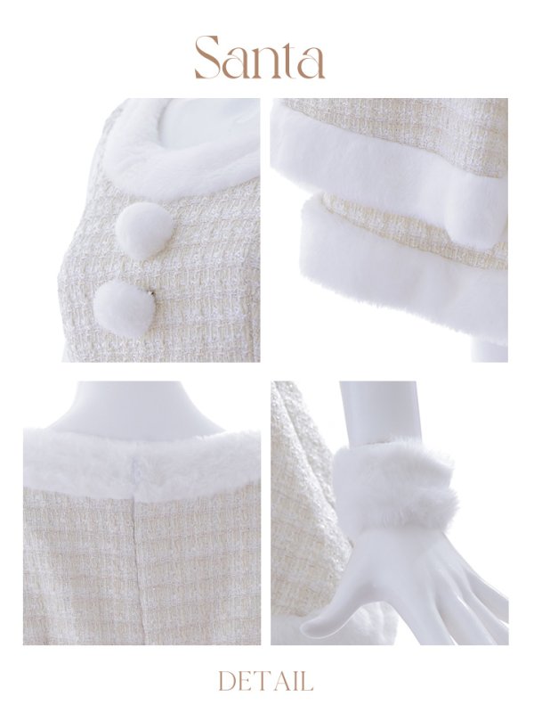 画像34: 即日発送!【サンタコス 5点セット】【S-Lサイズ/3カラー】ツイードチェック2段フレアスカートサンタコスプレ[YMT]