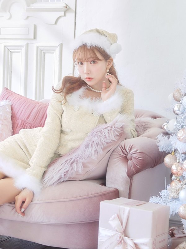 画像40: 【サンタセール！】【サンタコス 3点セット】【XS-Lサイズ/2カラー】ロングスリーブツイードサンタコスプレ[YMT]