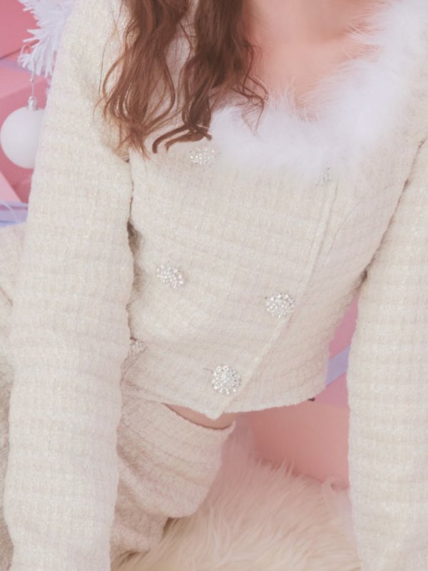 画像30: 【サンタセール！】【サンタコス 3点セット】【XS-Lサイズ/2カラー】ロングスリーブツイードサンタコスプレ[YMT]