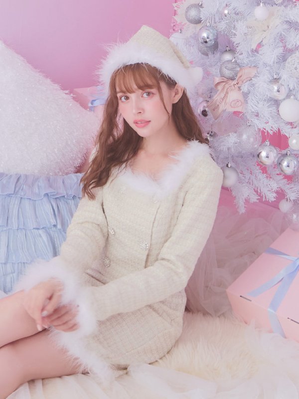 画像16: 【サンタセール！】【サンタコス 3点セット】【XS-Lサイズ/2カラー】ロングスリーブツイードサンタコスプレ[OF01]