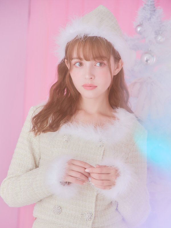 画像31: 【サンタセール！】【サンタコス 3点セット】【XS-Lサイズ/2カラー】ロングスリーブツイードサンタコスプレ[YMT]