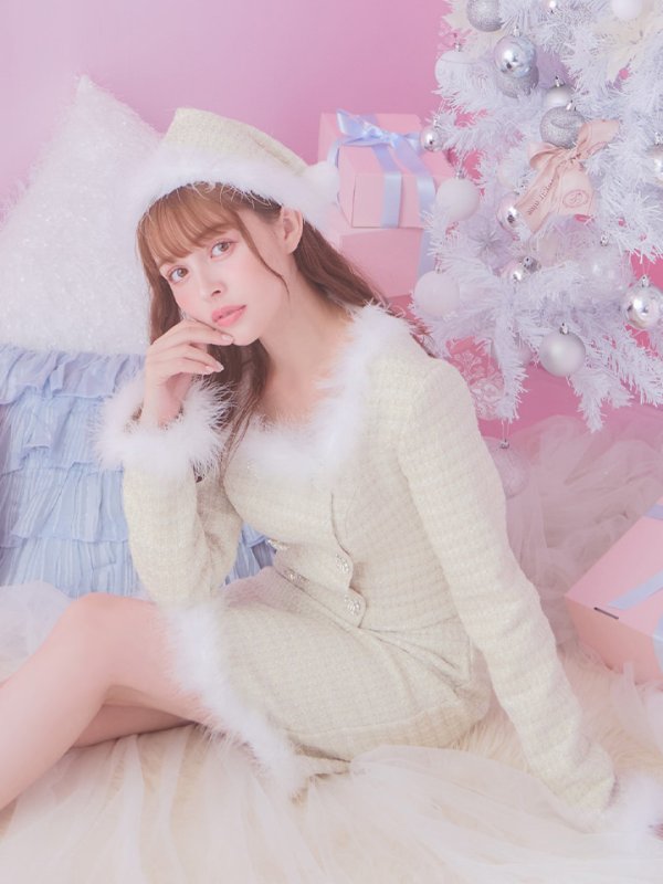 画像11: 【サンタセール！】【サンタコス 3点セット】【XS-Lサイズ/2カラー】ロングスリーブツイードサンタコスプレ[OF01]