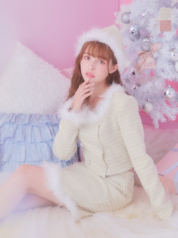 画像6: 【サンタセール！】【サンタコス 3点セット】【XS-Lサイズ/2カラー】ロングスリーブツイードサンタコスプレ[YMT]