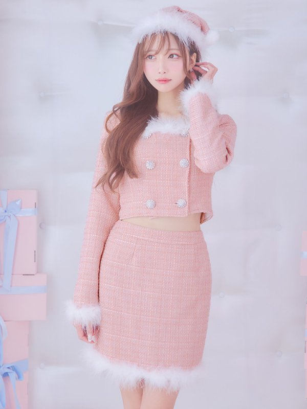 画像13: 【サンタセール！】【サンタコス 3点セット】【XS-Lサイズ/2カラー】ロングスリーブツイードサンタコスプレ[YMT]