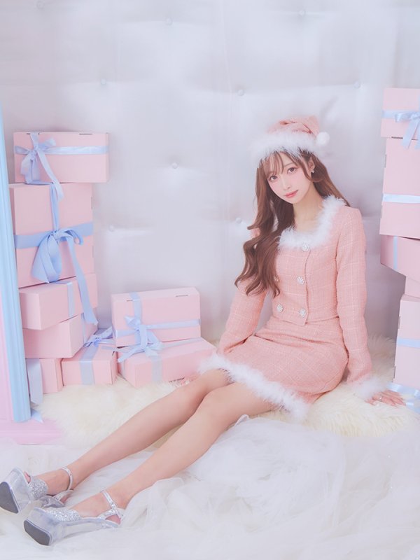 画像15: 【サンタセール！】【サンタコス 3点セット】【XS-Lサイズ/2カラー】ロングスリーブツイードサンタコスプレ[YMT]