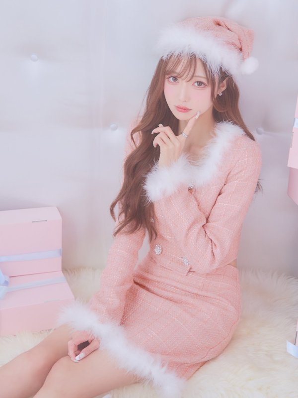 画像16: 【サンタセール！】【サンタコス 3点セット】【XS-Lサイズ/2カラー】ロングスリーブツイードサンタコスプレ[YMT]