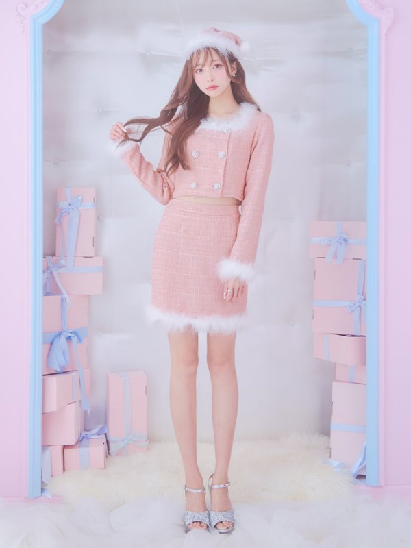 画像17: 【サンタセール！】【サンタコス 3点セット】【XS-Lサイズ/2カラー】ロングスリーブツイードサンタコスプレ[YMT]