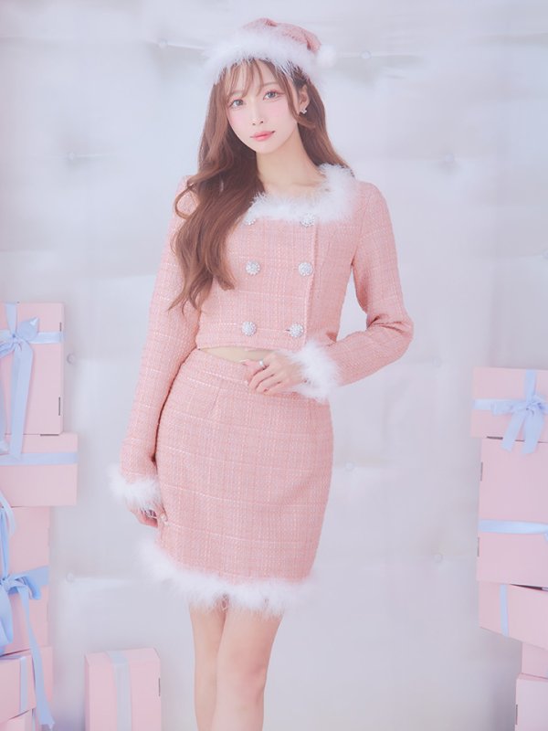 画像18: 【サンタセール！】【サンタコス 3点セット】【XS-Lサイズ/2カラー】ロングスリーブツイードサンタコスプレ[YMT]