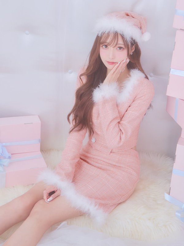 画像19: 【サンタセール！】【サンタコス 3点セット】【XS-Lサイズ/2カラー】ロングスリーブツイードサンタコスプレ[YMT]