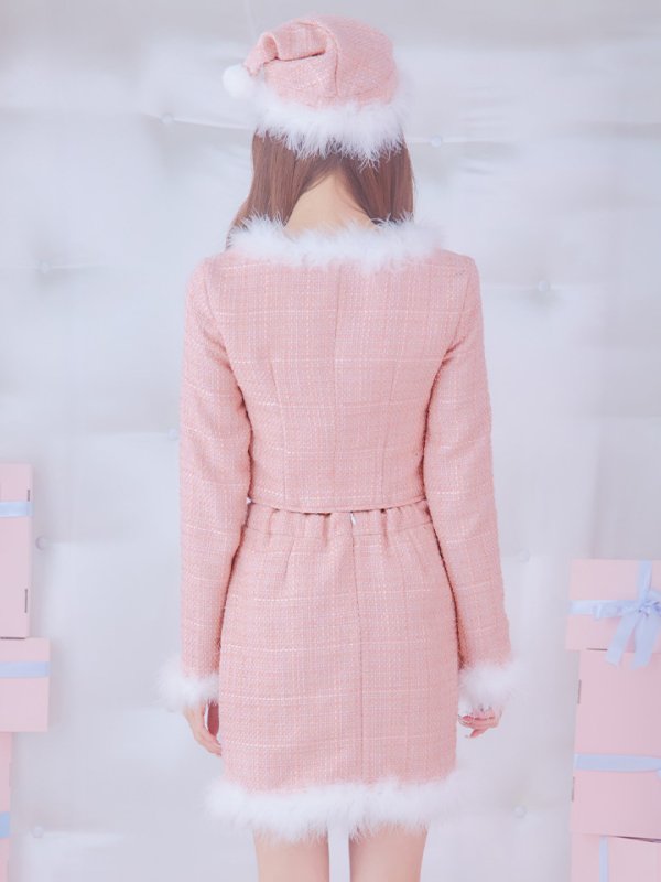 画像20: 【サンタセール！】【サンタコス 3点セット】【XS-Lサイズ/2カラー】ロングスリーブツイードサンタコスプレ[YMT]