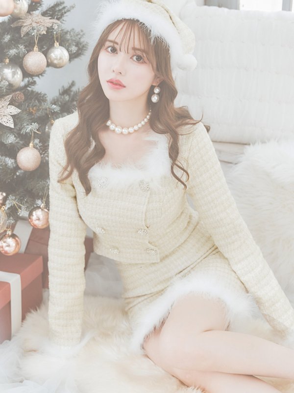 画像12: 【サンタセール！】【サンタコス 3点セット】【XS-Lサイズ/2カラー】ロングスリーブツイードサンタコスプレ[YMT]