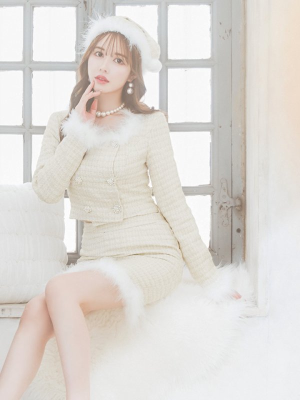 画像14: 【サンタセール！】【サンタコス 3点セット】【XS-Lサイズ/2カラー】ロングスリーブツイードサンタコスプレ[YMT]