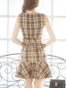 画像12: SALE!チェックAラインミニドレス/マーメイド/共布ベルト/ノースリーブ/谷間見せ/背中隠し/ミニドレス/キャバドレス 【XS-Mサイズ/1カラー】[OF04-U] 【SB】dzc