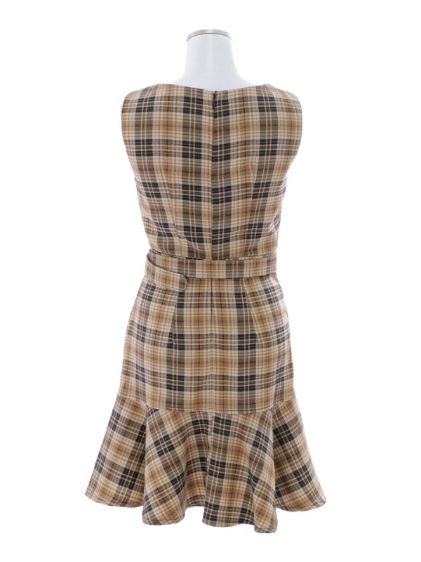 画像18: SALE!チェックAラインミニドレス/マーメイド/共布ベルト/ノースリーブ/谷間見せ/背中隠し/ミニドレス/キャバドレス 【XS-Mサイズ/1カラー】[OF01-U] 【SB】dzc