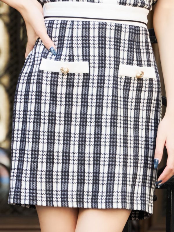 画像10: SALE!チェックセットアップドレス/胸元隠し/背中隠し/キャバドレス/ミニドレス【XS-Mサイズ/1カラー】[OF01-X] 【SB】dzk